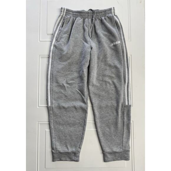 Adidas Climalite Track Pants Jogging Running Men’s Medium Striped Gray White - Picture 1 of 7